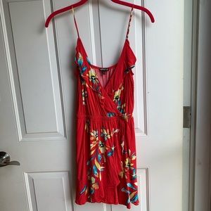 Express coral floral sun dress